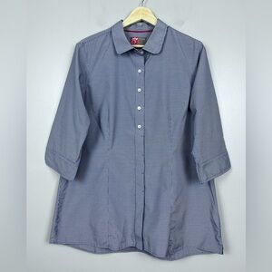 Chick-fil-a Women's Team Style Checked Button Down 3/4 Sleeve Top Size XL; Work